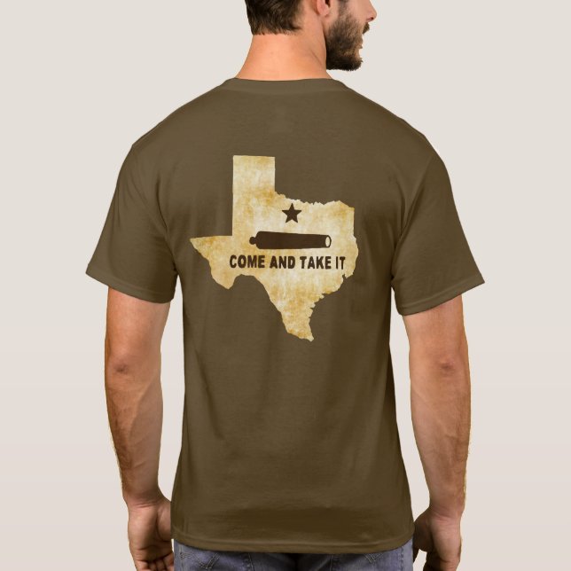 T-shirt Le drapeau emblème de Come and Take It au Texas (Dos)