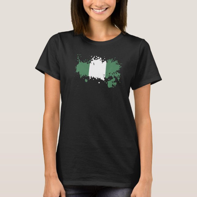 T-shirt Le drapeau national du Nigeria souvenir pour les f (Devant)