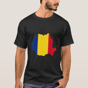 T-shirt Le drapeau roumain en Roumanie contour Roumanie