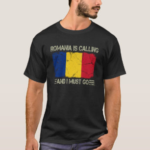 T-shirt Le drapeau roumain vintage La Roumanie appelle et