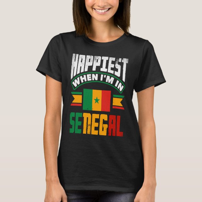 T-shirt Le Drapeau Sénégalais Du Sénégal Est Le Plus Heure (Devant)