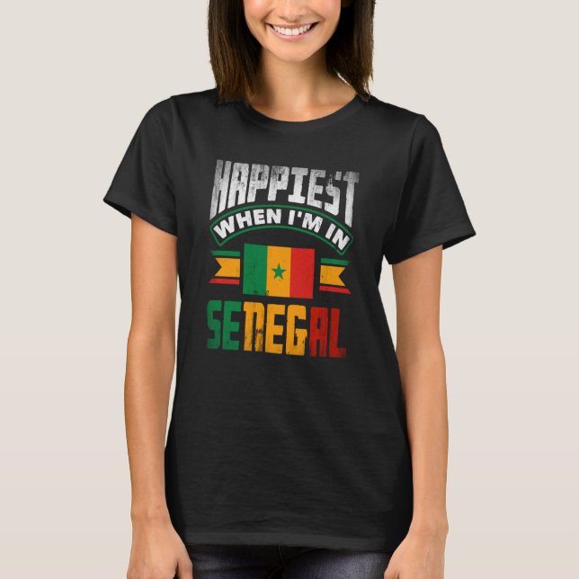 T-shirt Le Drapeau Sénégalais Du Sénégal Est Le Plus Heure (Devant)