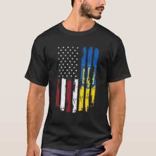 T-shirt Le drapeau ukrainien américain Les racines ukrain
