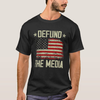 T-shirt Le Drapeau vintage Américain Défie Les Médias