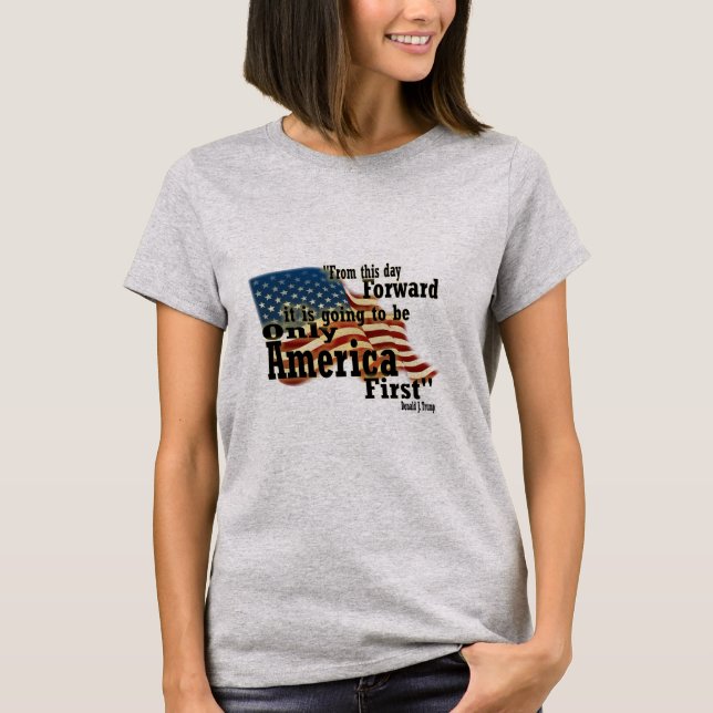 T-shirt Le drapeau Vintage patriotique America First (Devant)