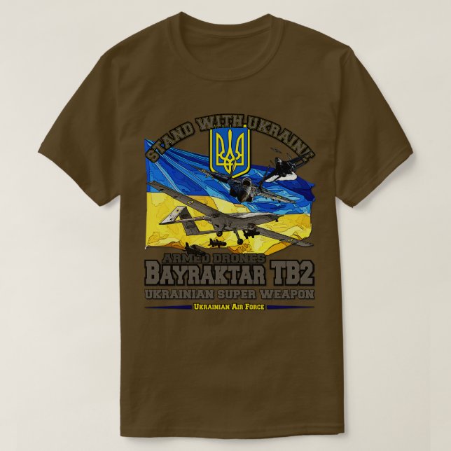 T-shirt Le drone TB2 de Bayraktar dans l'armée ukrainienne (Design devant)