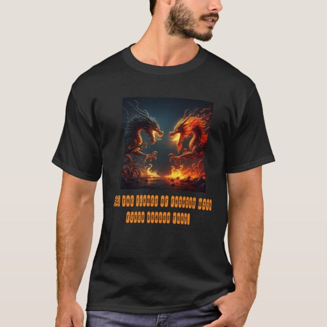T-shirt "Le duel des dragons : le choc des tempêtes de feu (Devant)