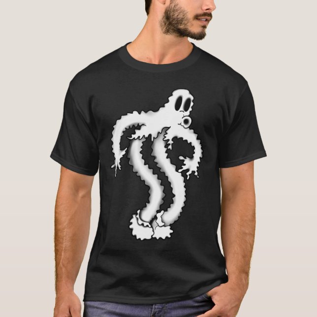 T-shirt Le Fantôme de Clown Shaky Spooky Blackwork  (Devant)