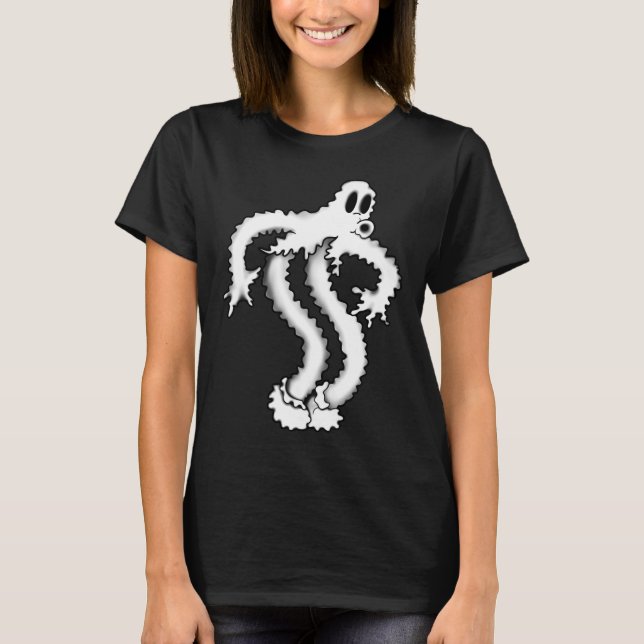 T-shirt Le Fantôme de Clown Shaky Spooky Blackwork  (Devant)