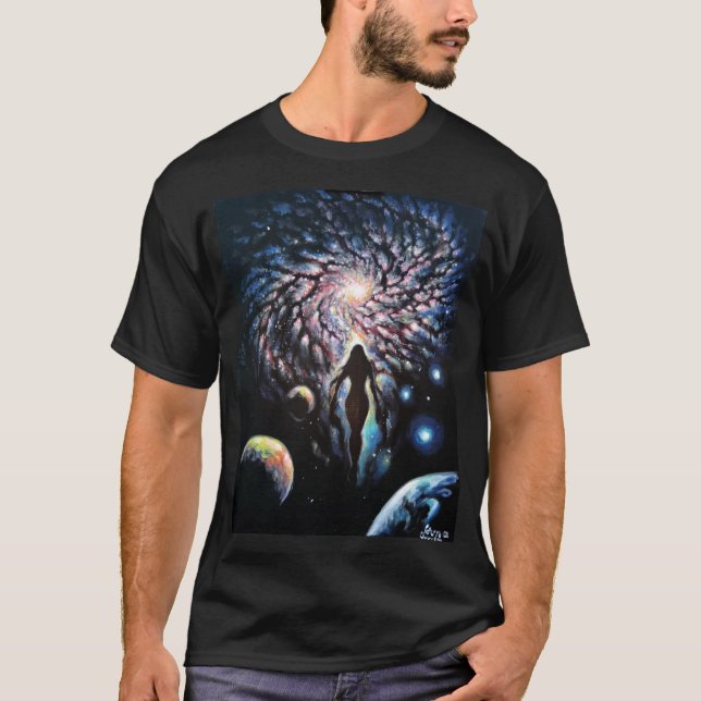 T-shirt Le féminin divin dans l'univers (Devant)