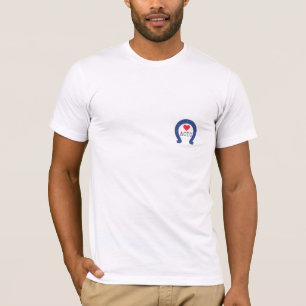 T-shirt Le fer à cheval bleu aime le petit logo d'ACTC