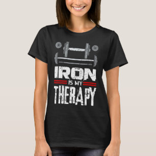 T-shirt Le Fer Est Ma Thérapie Sport Bodybuilding Gym Work