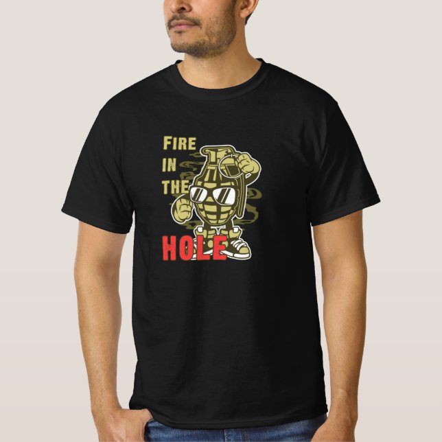 T-shirt Le feu dans le trou (Devant)