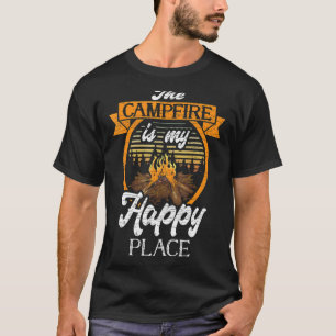 T-shirt Le Feu De Camping Est Mon Endroit Heureux Camping