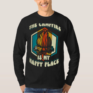T-shirt Le Feu De Camping Est Mon Endroit Heureux Camping 