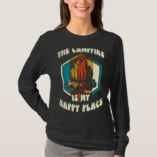 T-shirt Le Feu De Camping Est Mon Endroit Heureux Camping 