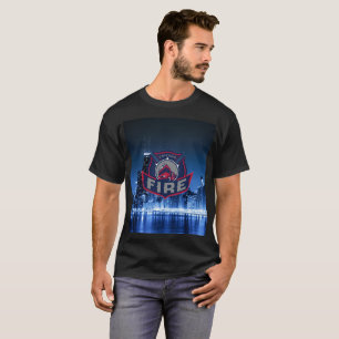 T-shirt Le feu de Chicago avec l'horizon