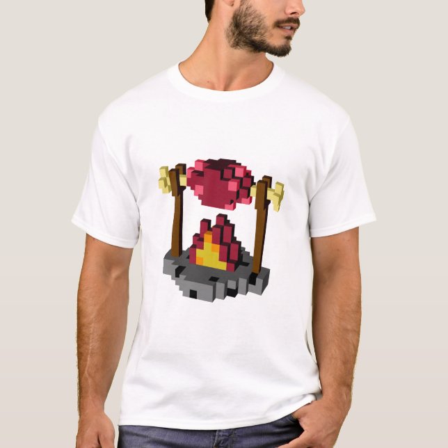 T-shirt Le feu et viande (Devant)