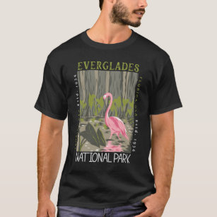T-shirt Le Flamant rose du Parc National des Everglades en