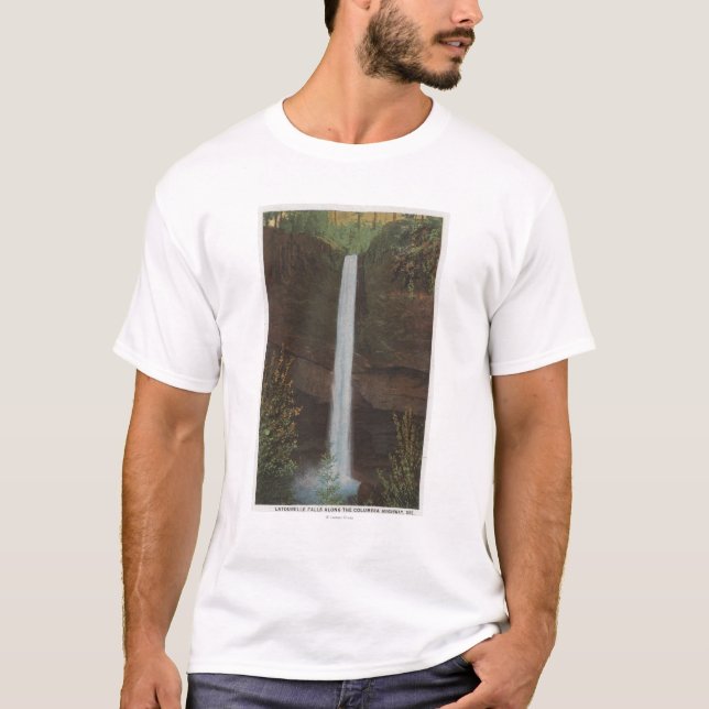 T-shirt Le fleuve Columbia, OU - Latourelle tombe la vue (Devant)