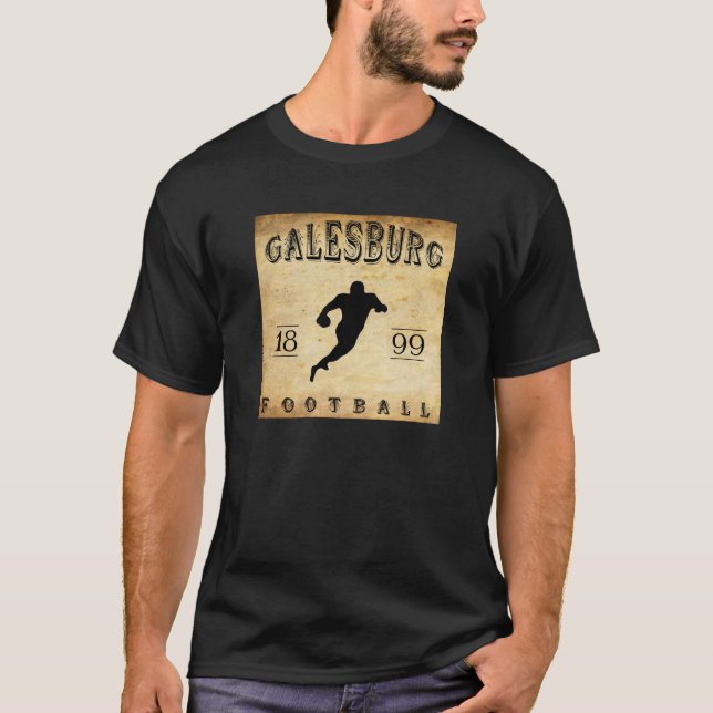 T-shirt Le football 1899 de Galesburg l'Illinois (Devant)