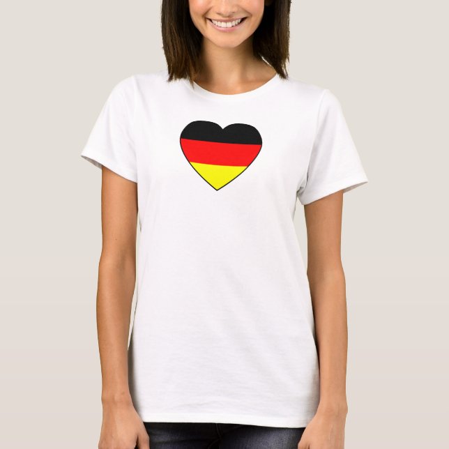 T-shirt Le football Allemagne super bien coeur (Devant)