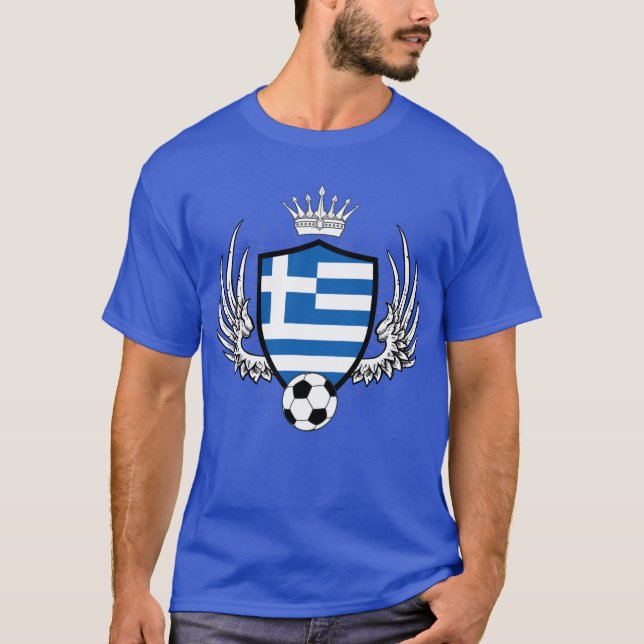 T-shirt Le football de bouclier de la Grèce (Devant)