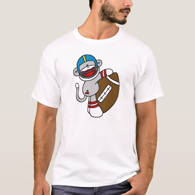 T-shirt Le football de singe de chaussette (Devant)
