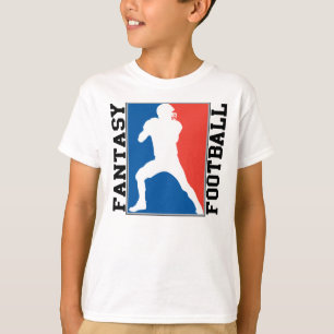T-shirt Le football d'imaginaire, logo blanc et bleu rouge