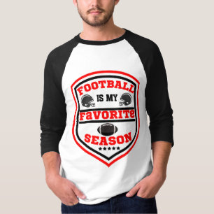 T-shirt Le Football Est Mon Logo De Saison Préférée Rouge 