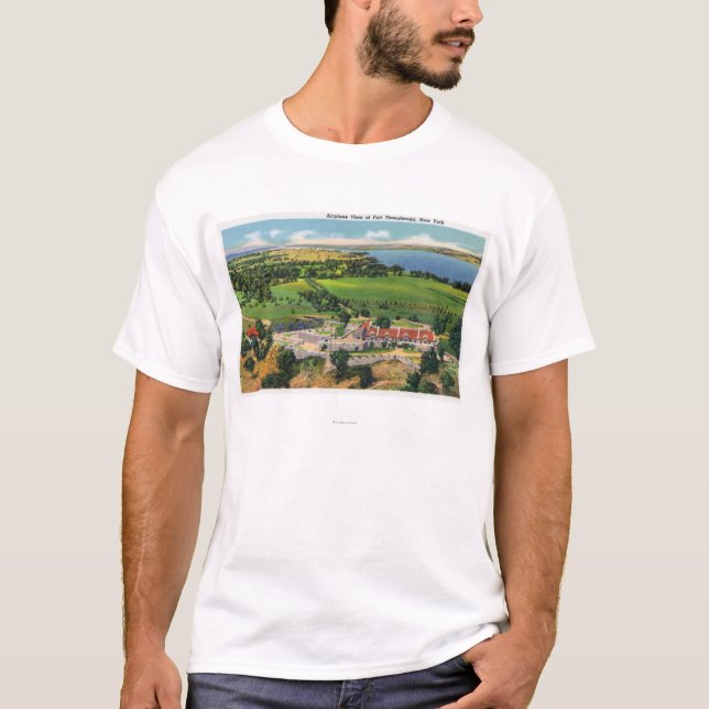 T-shirt Le fort, lac Champlain dans la distance (Devant)