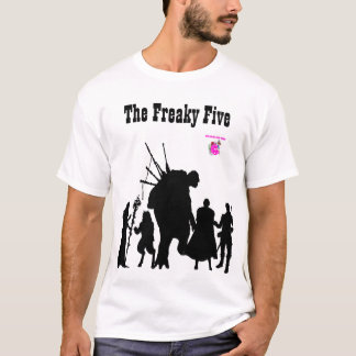 T-shirt Le Freaky Five en silhouette noire sur blanc