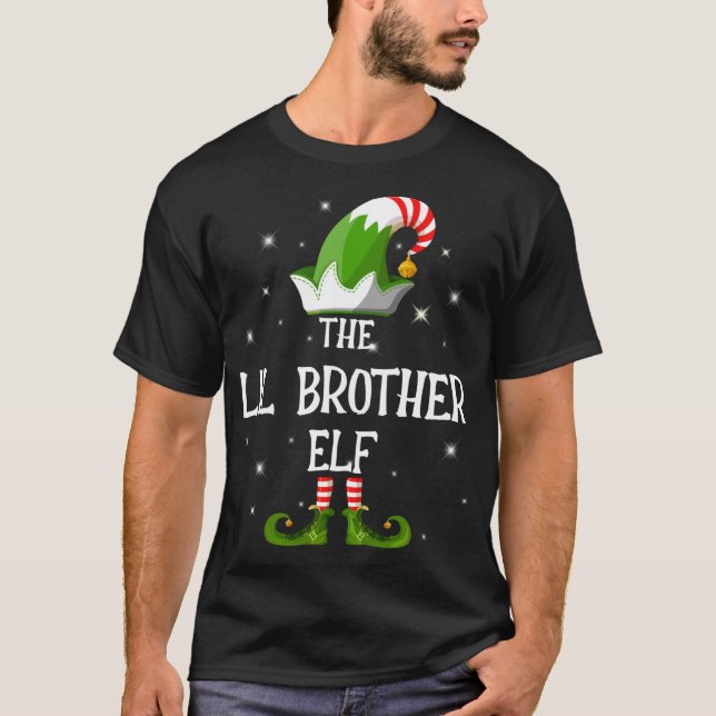 T-shirt Le frère Lil Elf Famille Correspondant Noël (Devant)