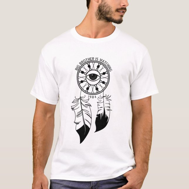 T-shirt Le frère observe T blanc (Devant)