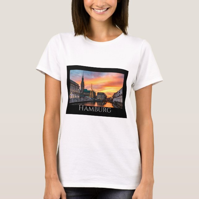 T-shirt Le front de mer Pittoresque de Hambourg (Devant)