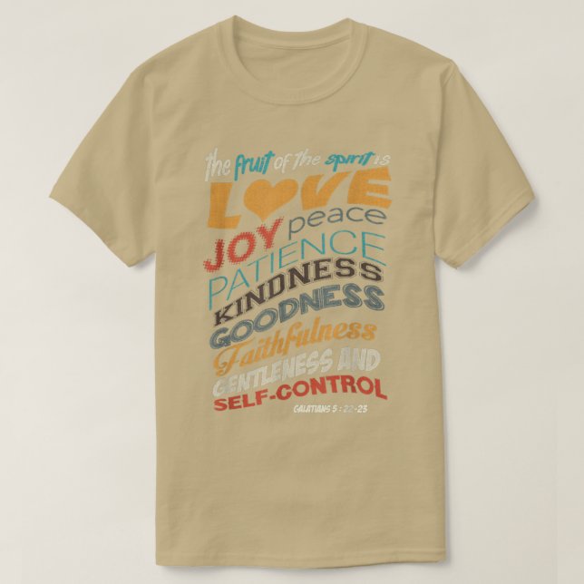 T-shirt Le Fruit De L'Esprit Bible Chrétienne Écriture  (Design devant)