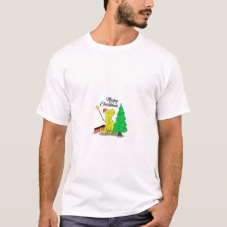 T-shirt Le Funny Rex reçoit un attrapeur en cadeau et accr