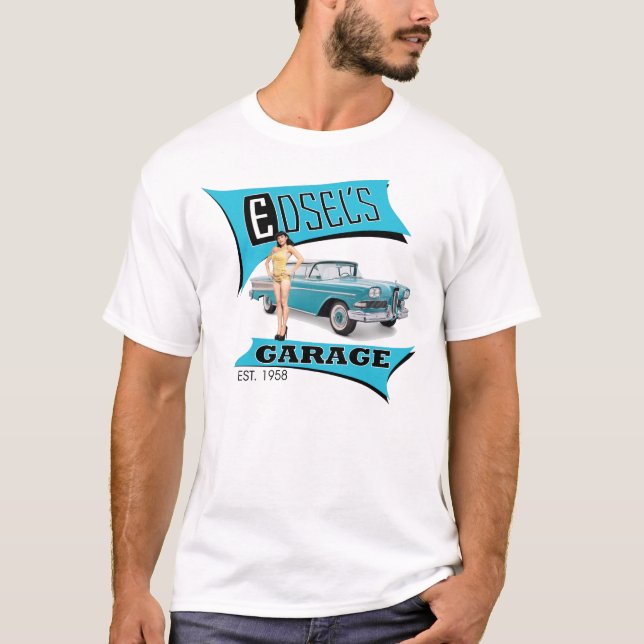 T-shirt Le garage d'Edsel dans le bleu (Devant)
