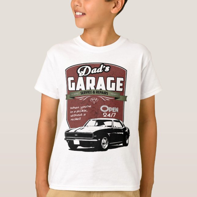 T-shirt Le garage du papa Camaro 1968 (Devant)