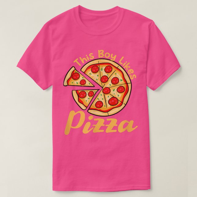 T-shirt Le Garçon Aime La Pizza Ironique Pizza Fabriquant  (Design devant)
