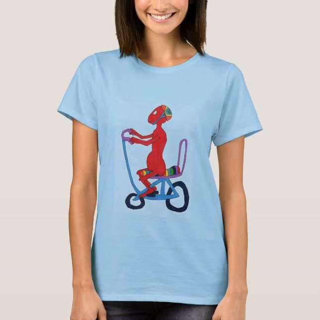 T-shirt Le gars rouge à vélo (Devant)