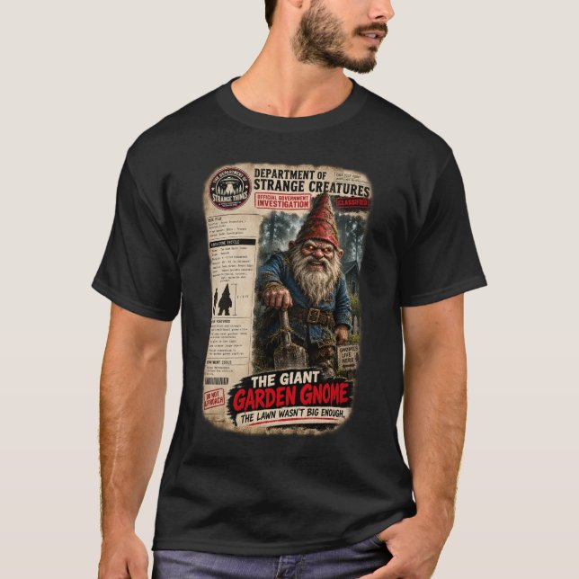 T-shirt Le Géant Gnome de Jardin -- Créature Cryptide (Devant)