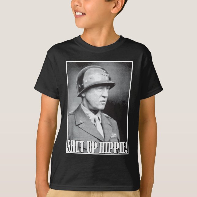 T-shirt Le Général Patton dit fermée la hippie ! (Devant)