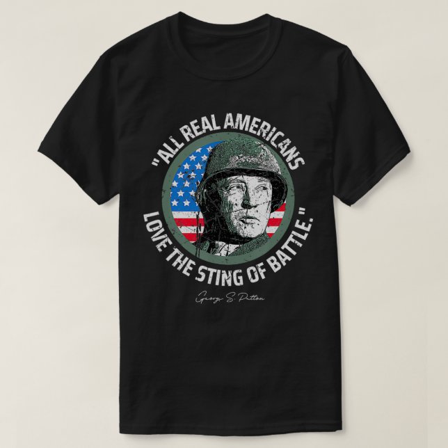 T-shirt Le général Patton Sting of Battle ProTrump Politiq (Design devant)