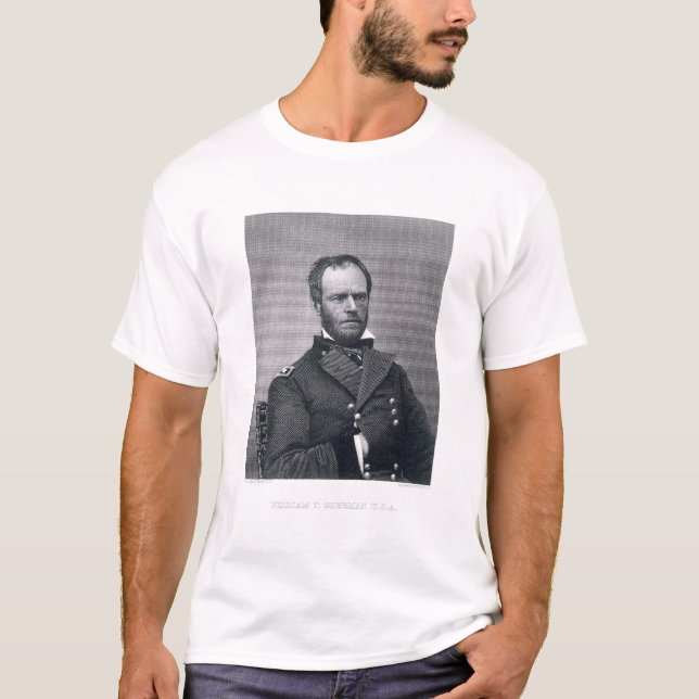 T-shirt Le Général William Tecumseh Sherman, gravé après a (Devant)