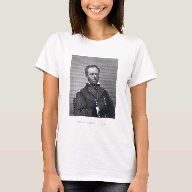 T-shirt Le général William Tecumseh Sherman, gravé après u (Devant)