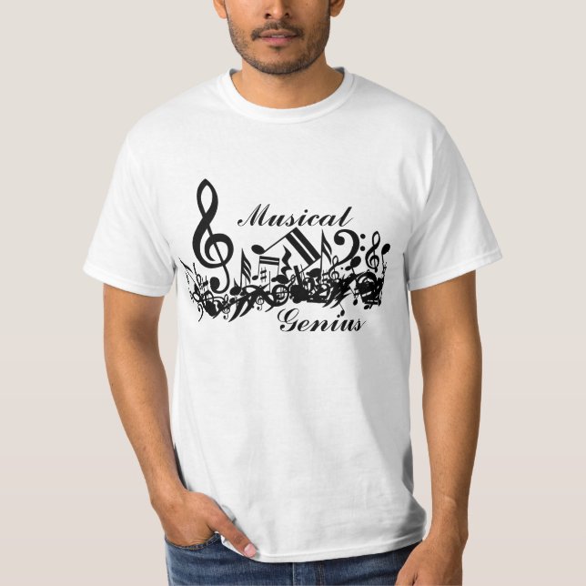 T-shirt Le génie musical a brouillé les notes musicales (Devant)