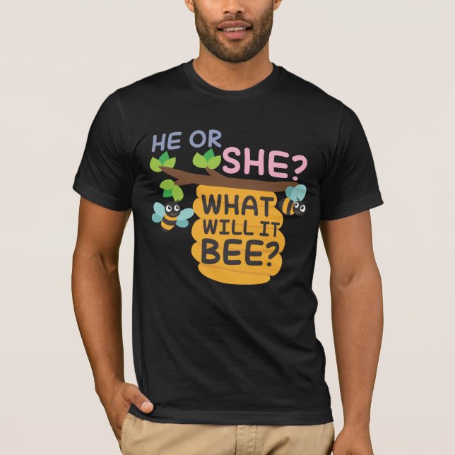 T-shirt Le genre indiquent ce qui il abeille lui ou elle (Devant)