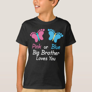 T-shirt Le genre indiquent les papillons roses ou bleus de
