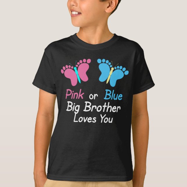 T-shirt Le genre indiquent les papillons roses ou bleus de (Devant)